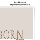 Born Wild Photographic Print, Boho Wall Art, Inspirational Quote Decor, Minimalist Home Decor, Printable Art - Tawshia
