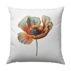 Orange Poppy Pillow, Floral Pillow, Botanical Pillow, Flower Pillow, Decorative Throw Pillow, Home Decor, Accent Pillow, Couch Pillow - Tawshia