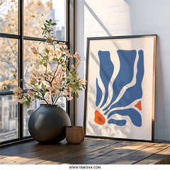 Abstract Wall Art, Modern Art Print, Blue Orange Wall Decor, Geometric Art, Contemporary Art, Minimalist Art Print, Living Room Art - Tawshia