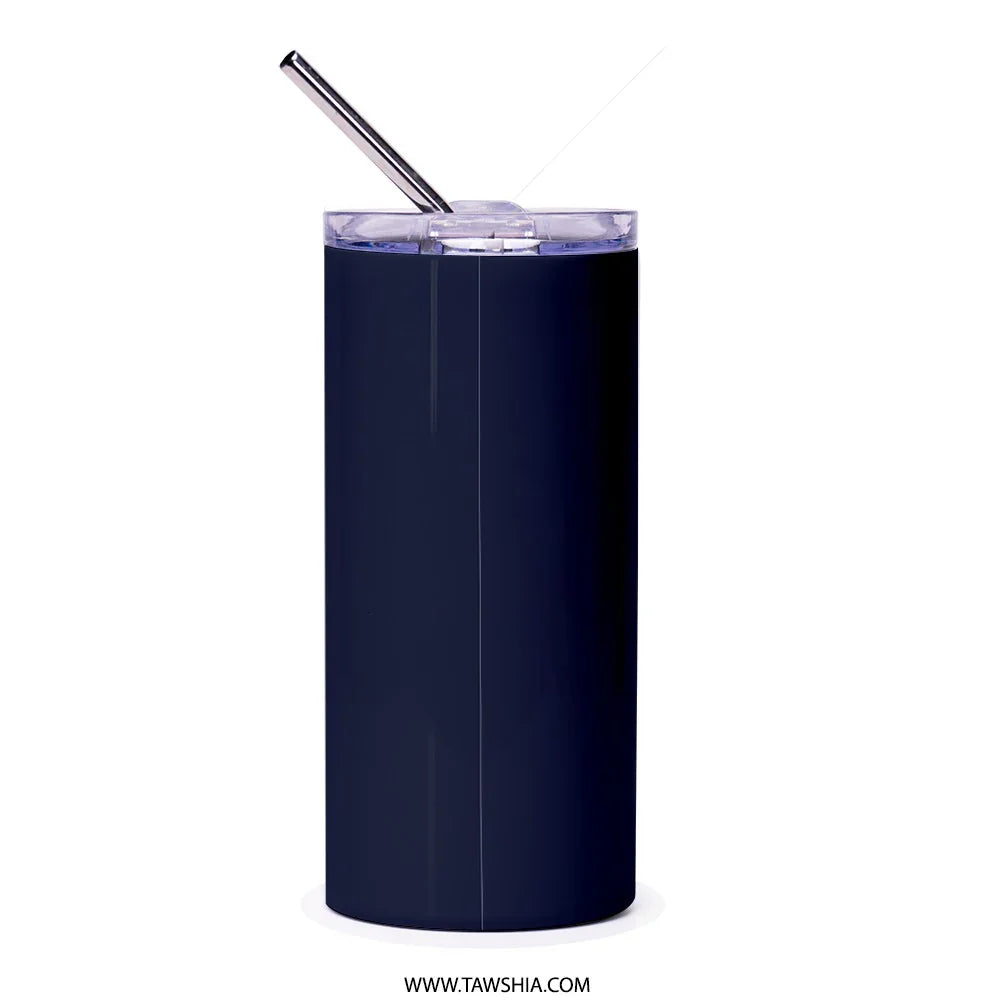 Sleek Navy Blue Travel Tumbler with Straw product