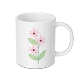 Pink Flowers Mug, Floral Mug, Cute Mug, Spring Decor Mug, Gift For Her Mug, Flower Lover Mug, Coffee Mug, Tea Mug, Unique Mug - Tawshia