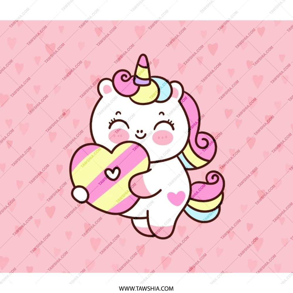 Cute Unicorn Heart Backpack, Kawaii School Bag, Pastel Pink Backpack, Magical Unicorn Gift, Fantasy Backpack for Girls, Kids Backpack - Tawshia
