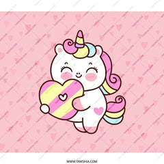 Cute Unicorn Heart Backpack, Kawaii School Bag, Pastel Pink Backpack, Magical Unicorn Gift, Fantasy Backpack for Girls, Kids Backpack - Tawshia