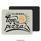 Love and Pizza Mouse Pad, Food Lover Gift, Pizza Lover Decor, Desk Accessories, Cute Mousepad, Funny Office Decor, Gift for Her, Gamer - Tawshia