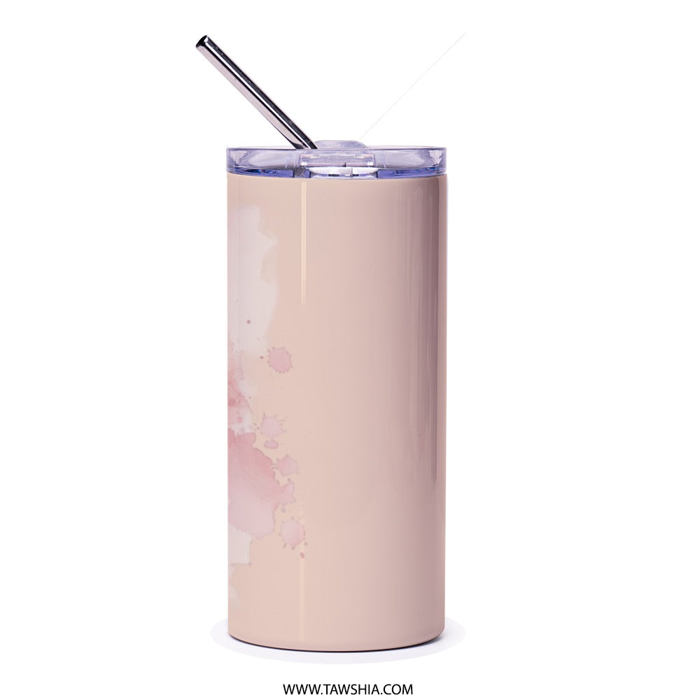 Floral Art Tumbler, Watercolor Flower Tumbler, Cute Tumbler, Gift Idea, Everyday Tumbler, Flower Design Tumbler, Travel Tumbler - Tawshia