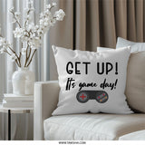 Get Up It's Game Day Pillow, Gamer Decor, Video Game Pillow, Gaming Room Decor, Game Controller Pillow, Gift for Gamers, Video Game Gift - Tawshia