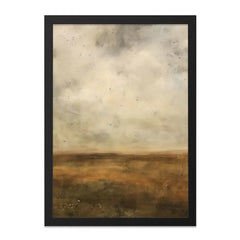 Abstract Landscape Wall Art, Rustic Field Painting, Atmospheric Art Print, Modern Farmhouse Decor, Neutral Tones Art - Tawshia