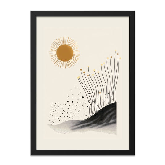 Minimalist Landscape Wall Art, Abstract Sun Print, Bohemian Art Decor, Modern Scenery Artwork, Contemporary Wall Hanging - Tawshia