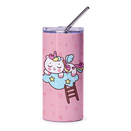 Cute Unicorn Tumbler, Sleeping Unicorn, Cloud Tumbler, Pink Tumbler, Unicorn Lover Gift, Unique Tumbler - Tawshia