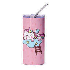 Cute Unicorn Tumbler, Sleeping Unicorn, Cloud Tumbler, Pink Tumbler, Unicorn Lover Gift, Unique Tumbler - Tawshia