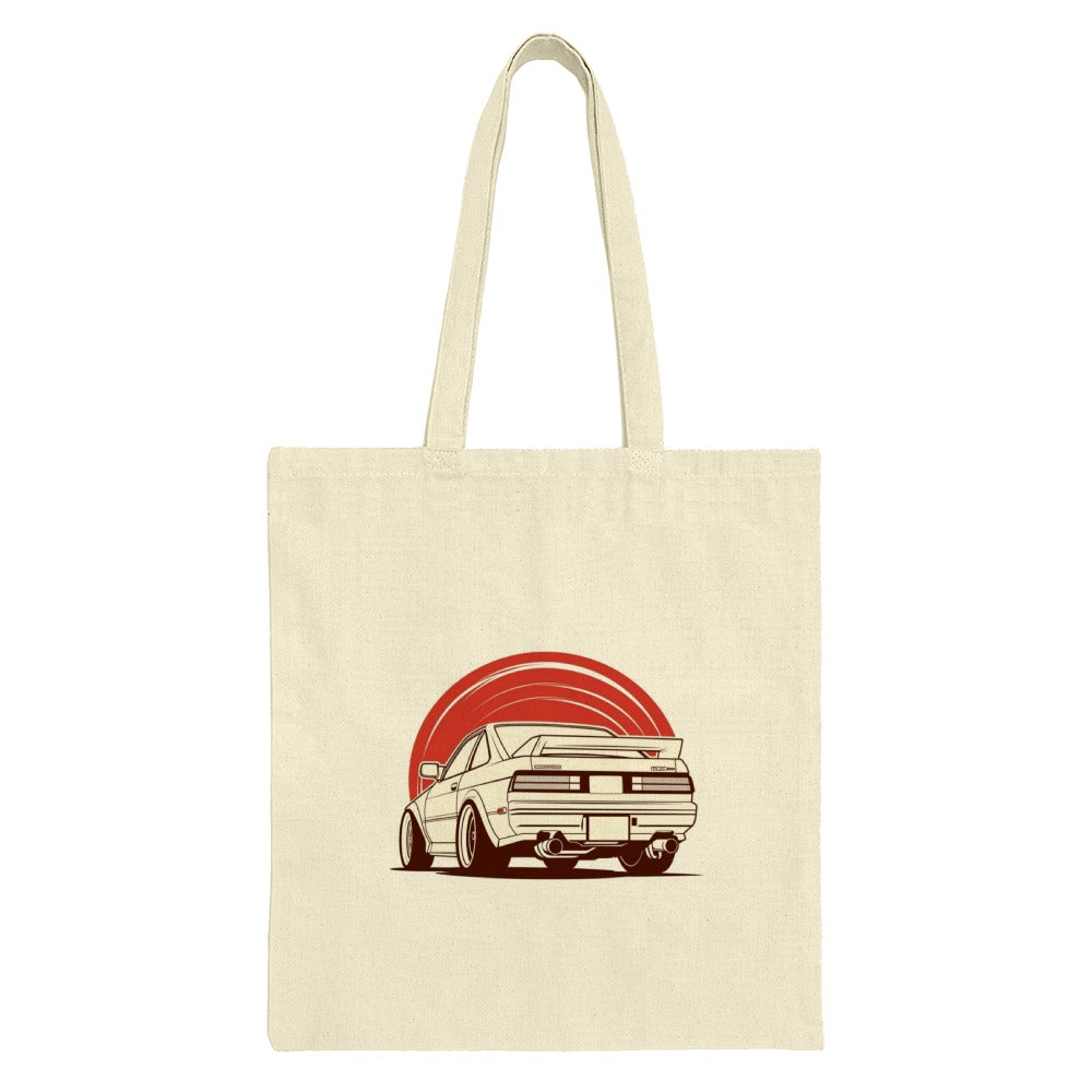Retro Car Art Tote Bag, Japanese Car Design, JDM Inspired Gift, Car Lover Gift, Automotive Art, Cool Driver Gift - Tawshia