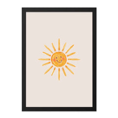 Sunshine Wall Art, Happy Sun Print, Kids Room Decor, Playroom Art, Nursery Wall Decor, Smiling Sun Art, Childlike Drawing, Sun Art - Tawshia