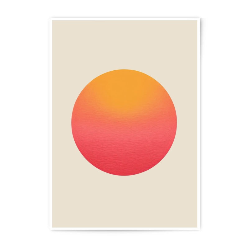 Minimalist Sun Photographic Print, Gradient Circle Art, Modern Wall Decor, Abstract Sunset, Home Decor, Contemporary Art Print, Wall Art - Tawshia