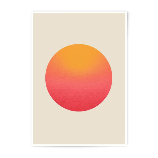 Minimalist Sun Photographic Print, Gradient Circle Art, Modern Wall Decor, Abstract Sunset, Home Decor, Contemporary Art Print, Wall Art - Tawshia