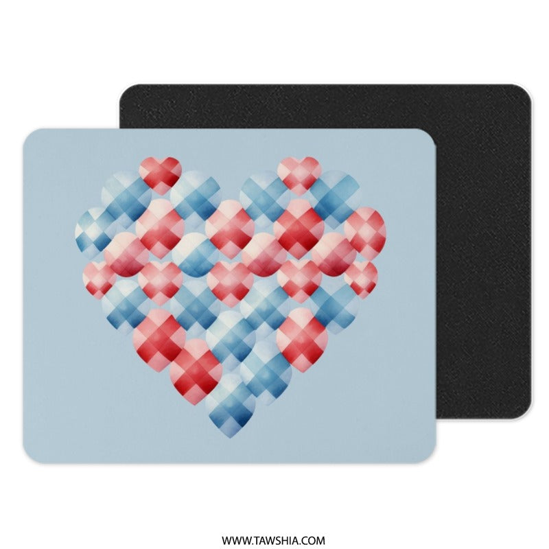 Heart Mouse Pad, Love Theme Mousepad, Cute Office Decor, Artistic Mousepad, Gift for Her, Desk Accessories, Valentine Gift, Unique Mouse - Tawshia