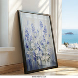 Blue Delphinium Wall Art, Floral Home Decor, Botanical Print, Flower Artwork, Modern Art, Living Room Art, Bedroom Decor, Gift Idea - Tawshia