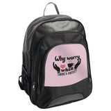 Why Worry Coffee Backpack, Coffee Lover Gift, Slogan Backpack, Funny Backpack, Student Backpack, Everyday Backpack - Tawshia