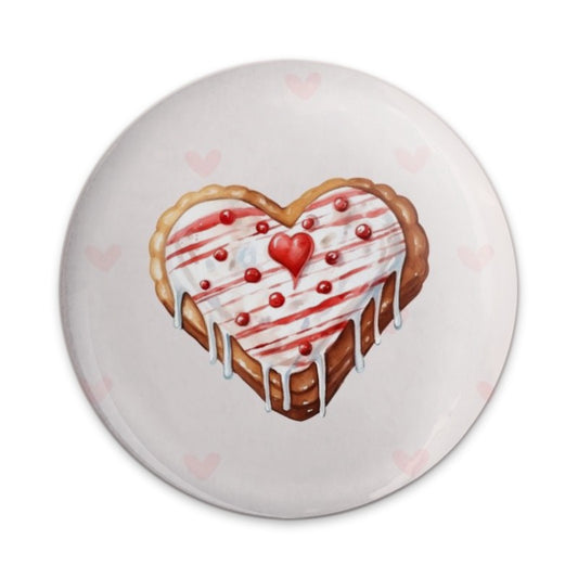 Heart Cookie Pinback Button, Valentine's Day Gift, Sweet Treat Pin, Baking Lover Pin, Foodie Badge, Cute Accessory, Unique Button - Tawshia