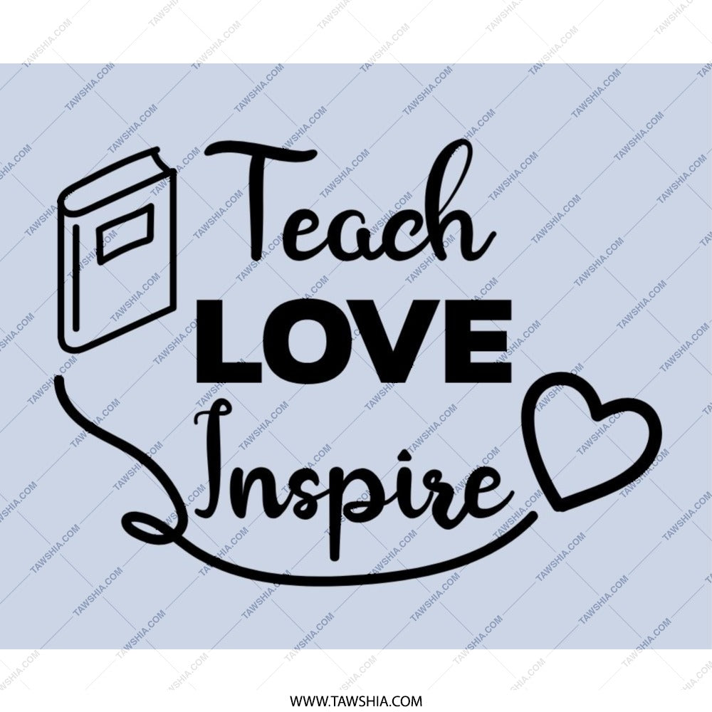 Teacher Appreciation Gift Mouse Pad, Teach Love Inspire, Educator Desk Accessory, Book and Heart Design, Teacher Present Idea - Tawshia