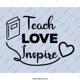 Teacher Appreciation Gift Mouse Pad, Teach Love Inspire, Educator Desk Accessory, Book and Heart Design, Teacher Present Idea - Tawshia
