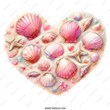 Seashell Heart Mug, Beach Lover Gift, Coastal Decor, Ocean Theme Mug, Pink Seashells Coffee Mug - Tawshia