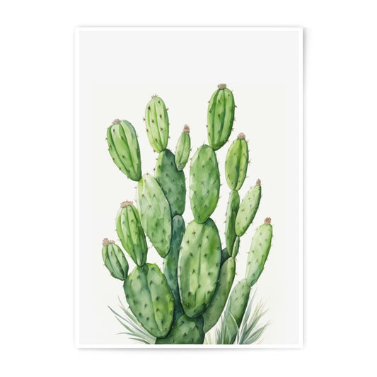 Cactus Photographic Print, Watercolor Art Print, Botanical Wall Decor, Green Plant Photo Print, Desert Decor - Tawshia