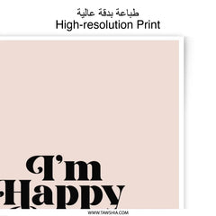 Happy You re Alive Photographic Prints, Positive Affirmation Art, Motivational Typography, Wall Decor, Inspirational Gift Idea - Tawshia