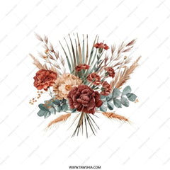 Floral Bouquet Pillow, Rustic Flowers, Decorative Pillow, Throw Pillow, Couch Pillow, Accent Pillow, Home Decor Pillow - Tawshia