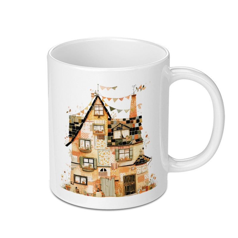 Dutch House Mug, Europe Art, Unique Home Decor, Travel Lover Gift, Coffee Lover Mug, Cute Mug - Tawshia