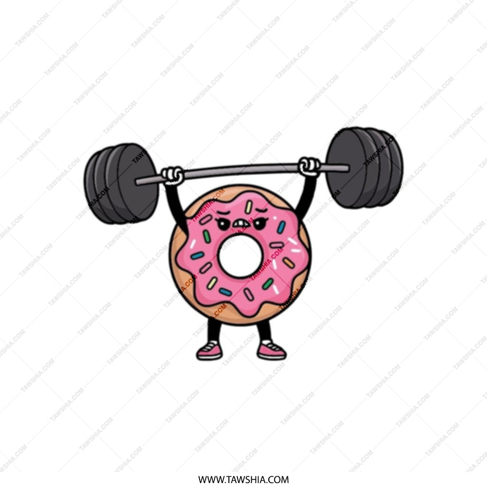 Donut Weightlifting Tote Bag, Funny Gym Bag, Gift for Fitness Lover, Cartoon Donut, Workout Bag, Doughnut Lover Gift, Foodie Tote, Cute Tote - Tawshia