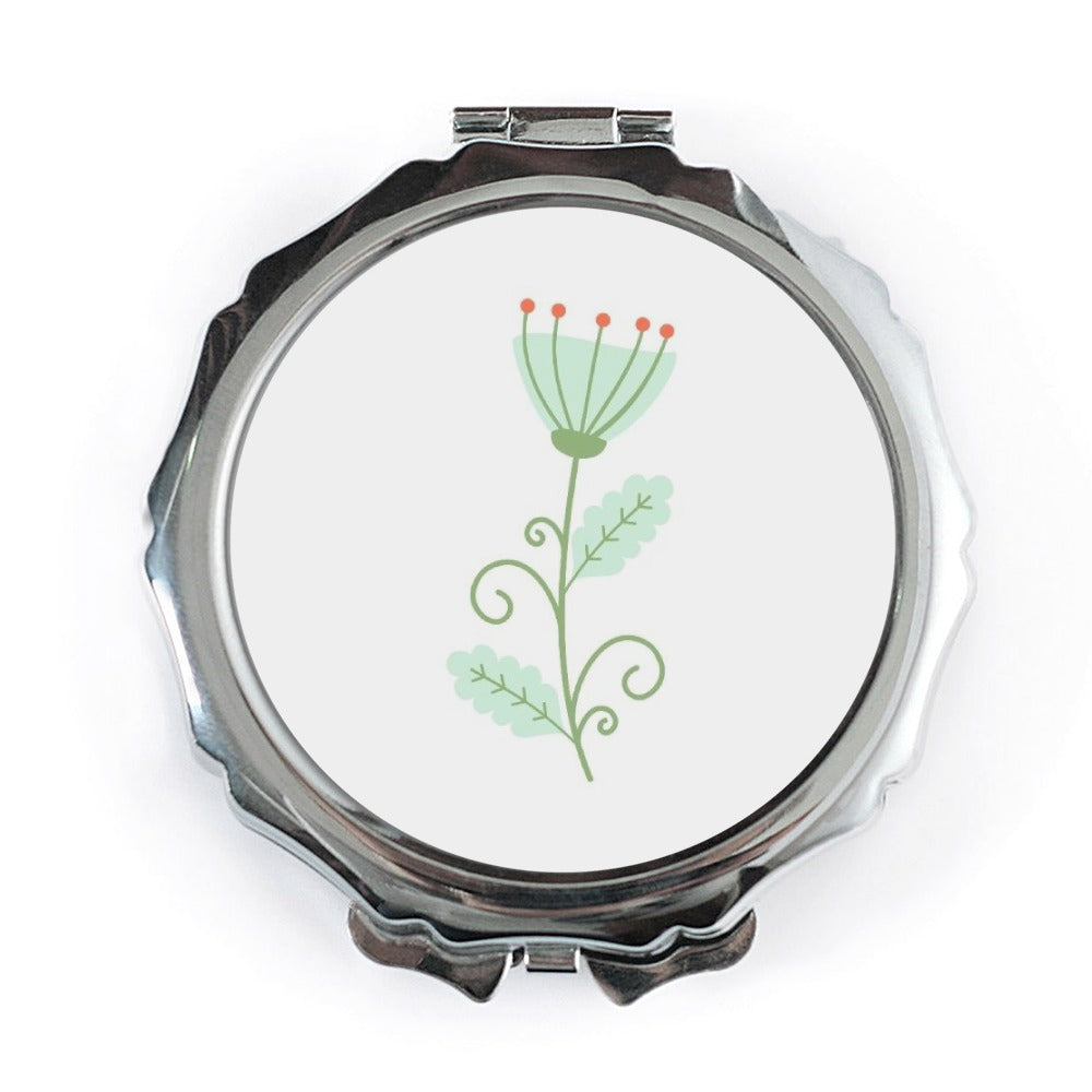 Floral Pocket Mirror, Cute Flower Design, Travel Mirror, Makeup Mirror, Gift for Her, Stylish Compact Mirror, Cosmetic Mirror - Tawshia