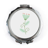 Floral Pocket Mirror, Cute Flower Design, Travel Mirror, Makeup Mirror, Gift for Her, Stylish Compact Mirror, Cosmetic Mirror - Tawshia