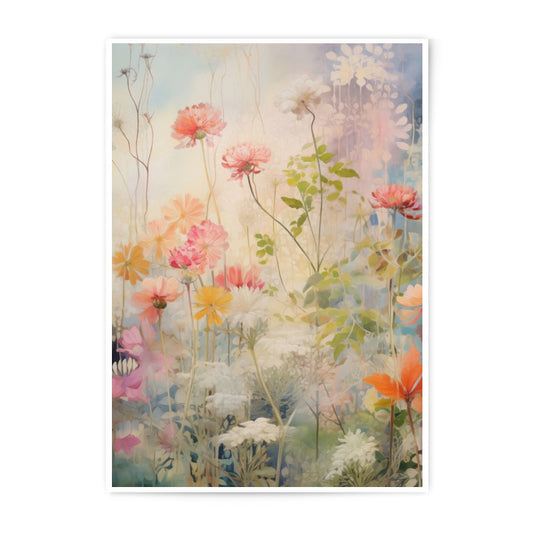 Floral Photographic Print, Watercolor Flower Art, Botanical Wall Decor, Pastel Flower Picture, Garden Flower Photo, Artistic Floral Print - Tawshia