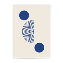 Abstract Photographic Print, Geometric Wall Art, Blue Circles and Lines, Modern Home Decor, Minimalist Art Print, Scandinavian Design - Tawshia