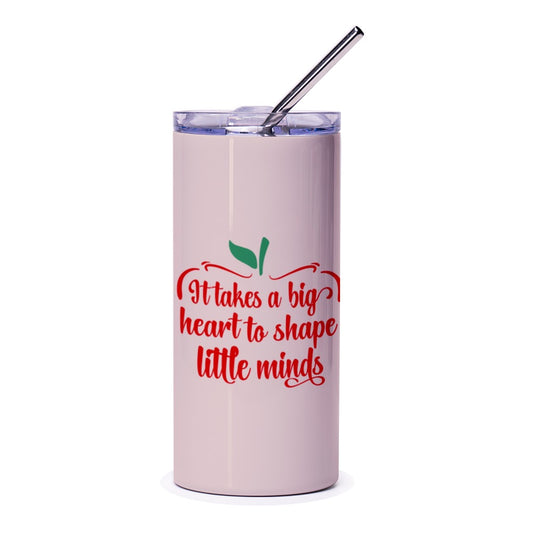 Teacher Appreciation Tumbler, Big Heart Little Minds Tumbler, Teacher Gift Tumbler, Cute Teacher Tumbler, Apple Design Tumbler - Tawshia