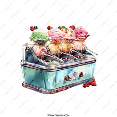 Ice Cream Machine Pillow, Foodie Decor, Dessert Lover Gift, Kitchen Accent Pillow, Retro Ice Cream Art Pillow, Sweet Treat Cushion - Tawshia