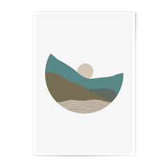 Minimalist Landscape Photographic Print, Abstract Mountain Art, Boho Sun Print, Neutral Wall Decor, Modern Home Art - Tawshia
