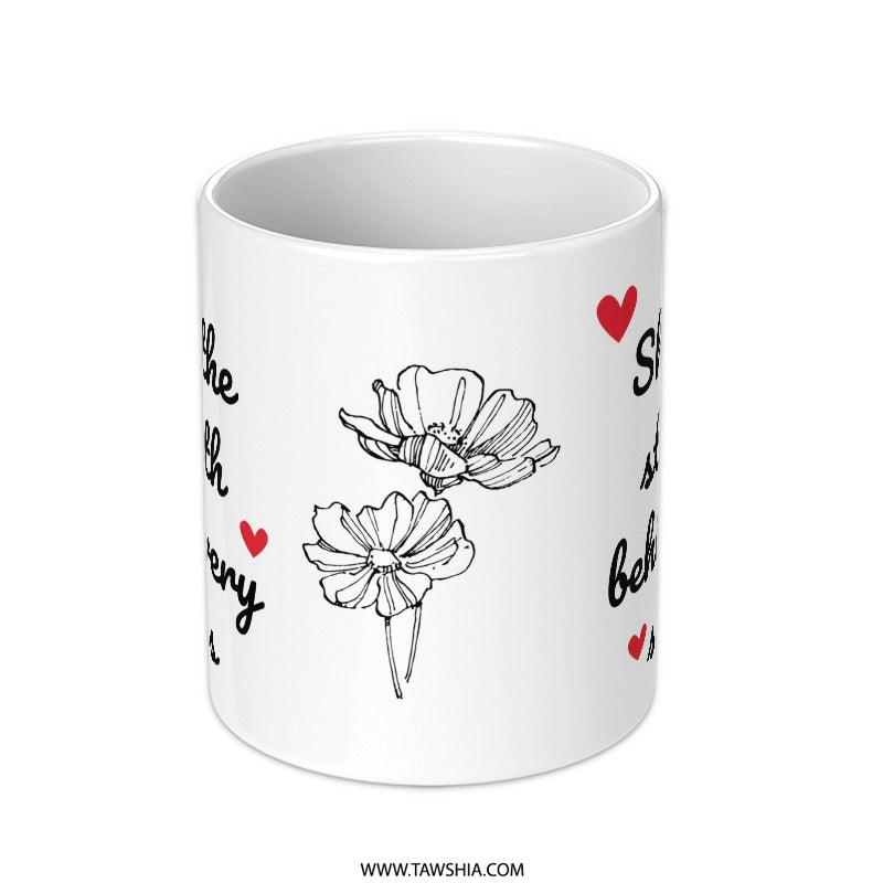 She Is The Strength Mug, Inspirational Quote Mug, Motivational Mug, Gift For Her, Encouragement Mug, Coffee Mug, Tea Mug - Tawshia