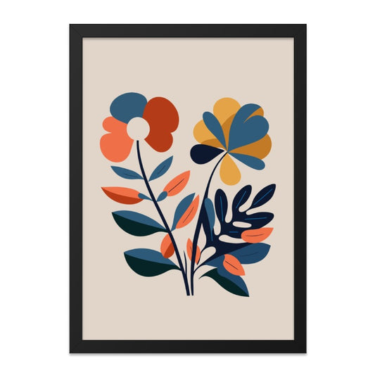 Abstract Floral Wall Art, Modern Flower Print, Botanical Art Decor, Colorful Flowers Poster, Living Room Art, Bedroom Wall Decor - Tawshia