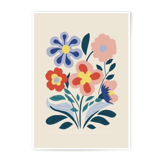 Floral Photographic Print, Flower Bouquet Art, Botanical Wall Decor, Colorful Home Decor, Modern Flower Print, Floral Illustration - Tawshia