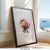Floral Bouquet Wall Art, Rose Daisy Print, Flower Arrangement Picture, Elegant Home Decor, Gift for Her, Living Room Art - Tawshia