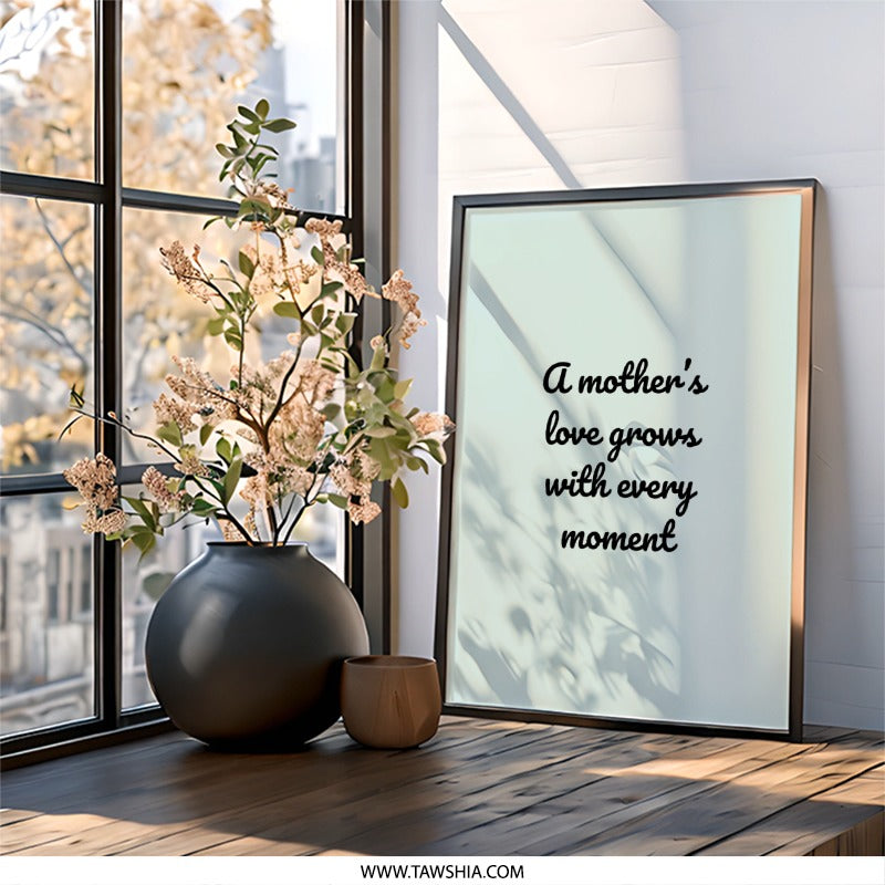 Mother's Love Wall Art, Quote Art Print, Mother's Day Gift, Family Room Decor, Inspirational Saying, Home Wall Decor - Tawshia