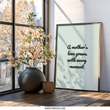Mother's Love Wall Art, Quote Art Print, Mother's Day Gift, Family Room Decor, Inspirational Saying, Home Wall Decor - Tawshia