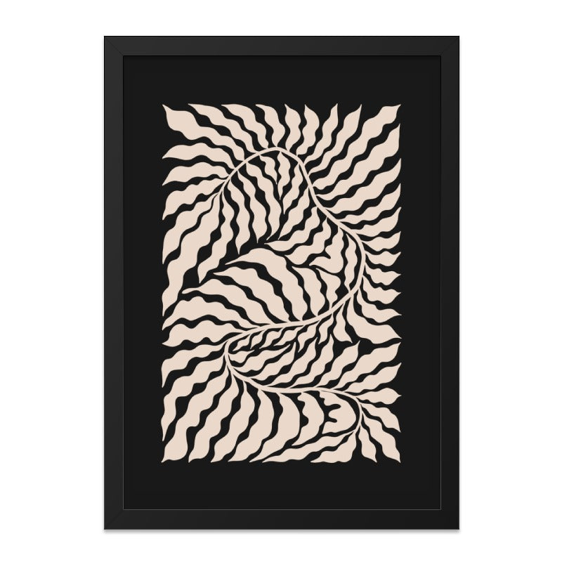 Abstract Floral Wall Art, Botanical Print, Beige Leaves, Modern Home Decor, Neutral Art, Minimalist Wall Decor, Elegant Art Print - Tawshia
