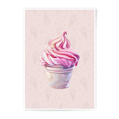 Pink Ice Cream Photographic Print, Sweet Treat Wall Art, Dessert Illustration, Foodie Decor, Pastel Pink Art, Kitchen Art, Cute Ice Cream - Tawshia