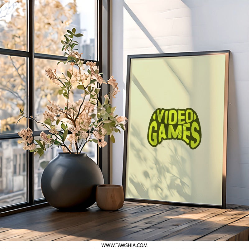 Video Games Wall Art, Retro Gaming Poster, Gamer Room Decor, Console Art, Gift for Gamers, Playful Wall Decor - Tawshia