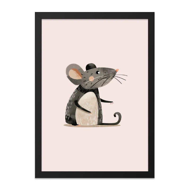 Cute Mouse Wall Art, Nursery Art Print, Animal Wall Decor, Whimsical Mouse Art, Kids Room Decor, Unique Wall Hanging - Tawshia