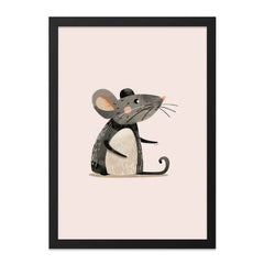 Cute Mouse Wall Art, Nursery Art Print, Animal Wall Decor, Whimsical Mouse Art, Kids Room Decor, Unique Wall Hanging - Tawshia