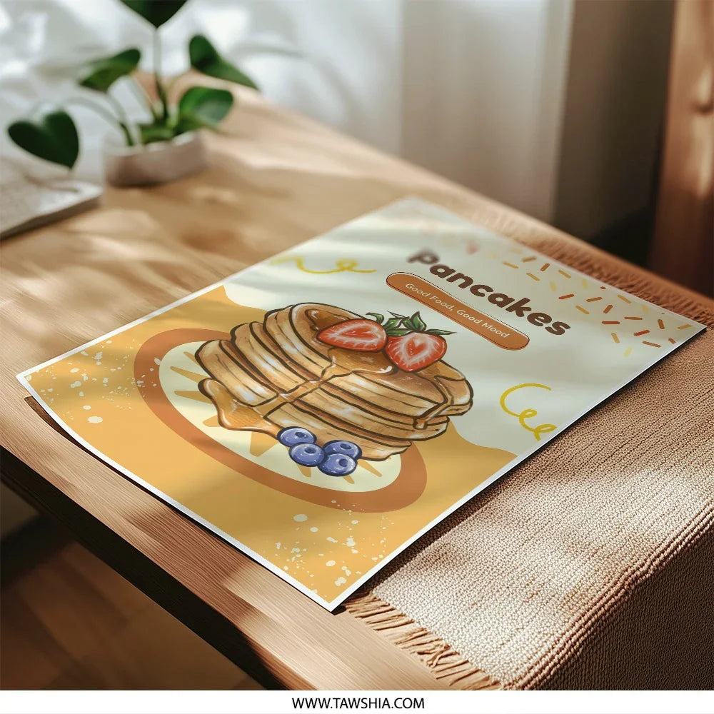 Pancakes Photographic Print, Foodie Art, Breakfast Decor, Kitchen Wall Art, Delicious Dessert, Good Food Good Mood, Home Decor, Trendy Art - Tawshia