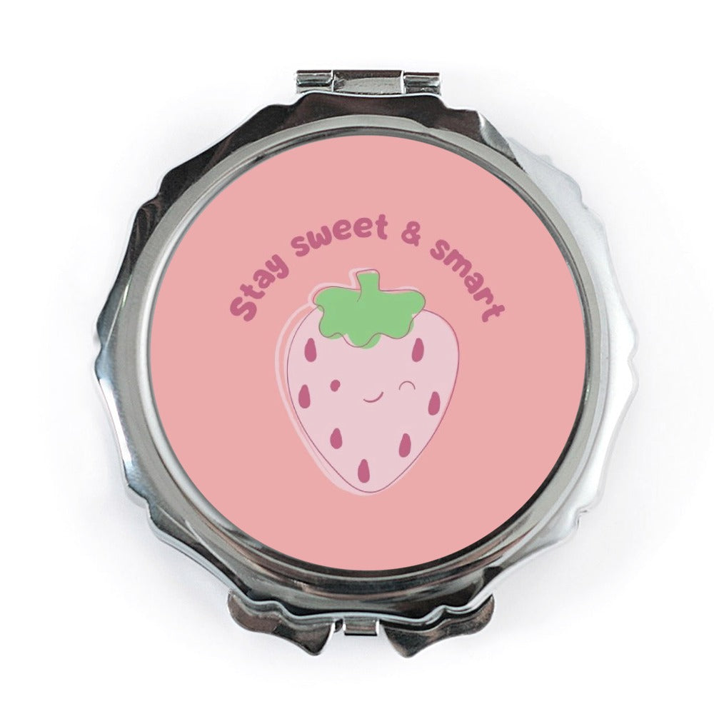 Strawberry Pocket Mirror, Cute Fruit, Sweet and Smart, Kawaii Mirror, Makeup Mirror, Travel Mirror, Gift for Her, Stocking Stuffer - Tawshia